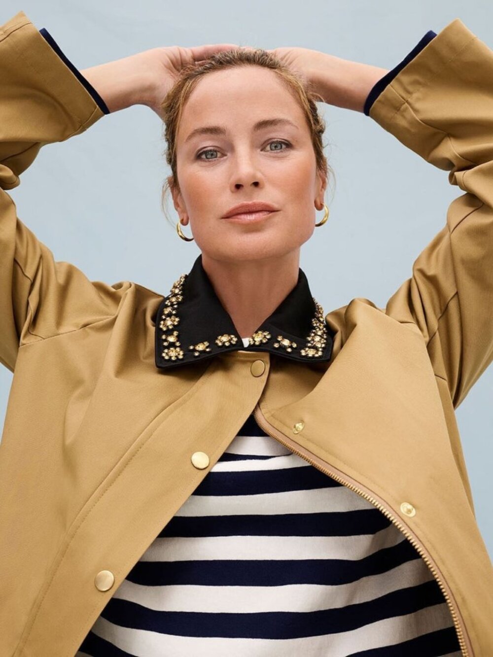 NWT J.Crew Collection Barn Jacket in Honey Brown with Embellished Collar XXL - Picture 4 of 10